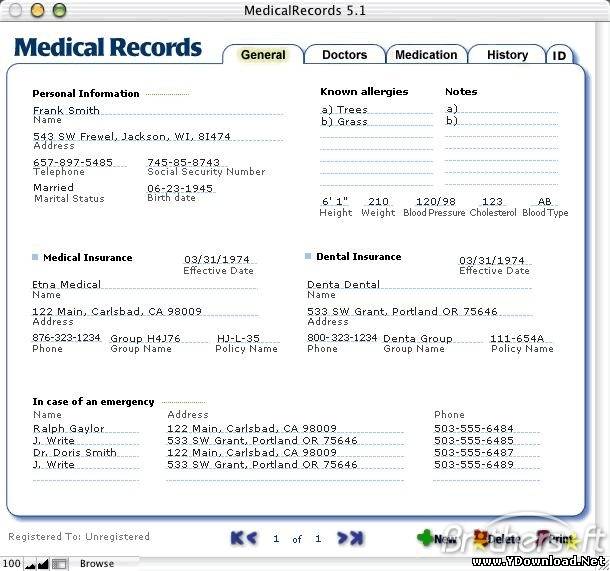 Medical Records - Sanatate - SOFT EDUCAŢIONAL - File Catalog - YDownload Programe Free Software